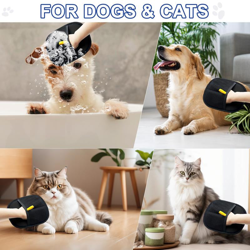 Reusable Electrostatic Pet Hair Removal Gloves – Double-Sided Grooming Mitt for Cats & Dogs | Gentle Deshedding Glove for Furniture, Clothes, Car, Carpet & Bedding (No Battery Needed)