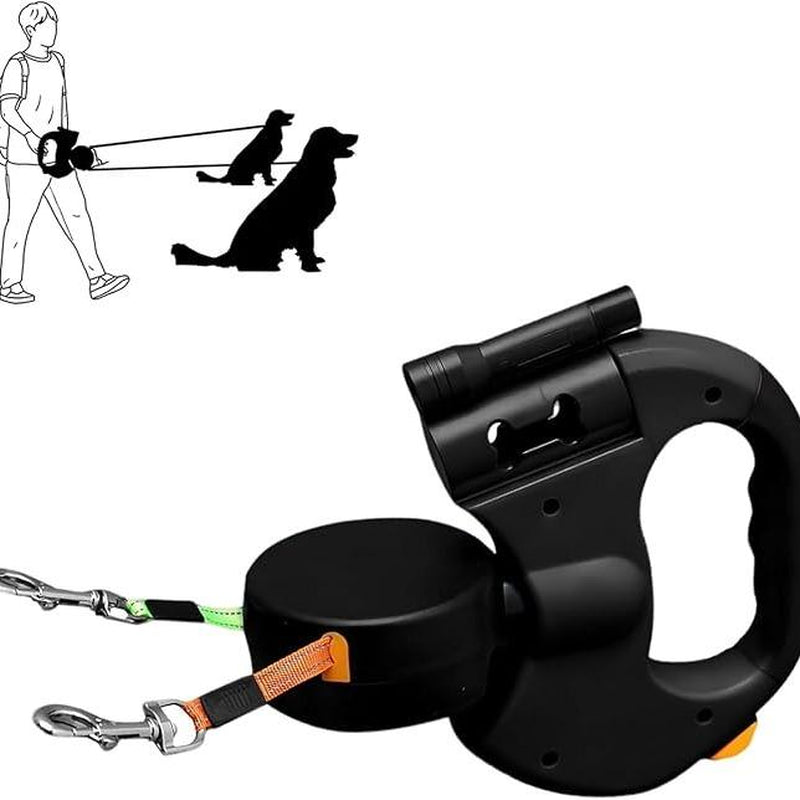 Tangle-Free Dual Dog Leash with 360° Swivel Head – for 2 Small to Medium Dogs (30 Lbs), 10Ft Retractable Leash, Lightweight Anti-Wear Handle, Dogaccessories,Puppy Essentials