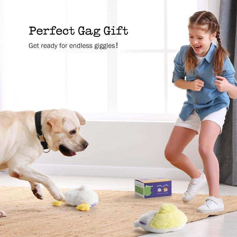 Fuzzwoof Hilarious Farting Fluffy Duck Butt Dog Toy, Emit Funny Farting Sounds When Press, Battery-Powered, Cute Plush Stuffed Dog Toy for All Breeds Sizes, Puppy Toy for Accompany and Anxiety Relief