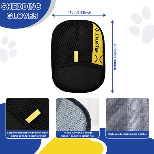 Reusable Electrostatic Pet Hair Removal Gloves – Double-Sided Grooming Mitt for Cats & Dogs | Gentle Deshedding Glove for Furniture, Clothes, Car, Carpet & Bedding (No Battery Needed)