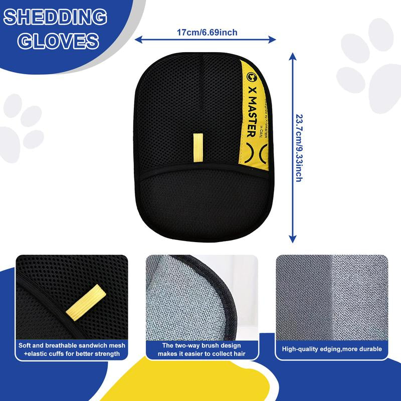 Reusable Electrostatic Pet Hair Removal Gloves – Double-Sided Grooming Mitt for Cats & Dogs | Gentle Deshedding Glove for Furniture, Clothes, Car, Carpet & Bedding (No Battery Needed)