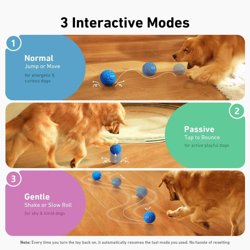 Cheerble Wicked Ball Air, Smart Interactive Dog Toy Ball, Durable Dog Toy, Chew Proof Toy, Automatic Moving and Bouncing, 3 Switchable Modes, Pet Products, Outdoorfun