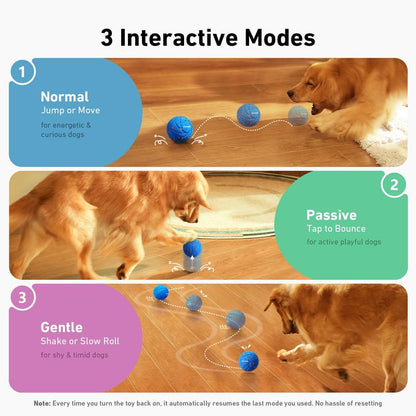Cheerble Wicked Ball Air, Smart Interactive Dog Toy Ball, Durable Dog Toy, Chew Proof Toy, Automatic Moving and Bouncing, 3 Switchable Modes, Pet Products, Outdoorfun